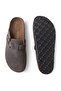 Men's Leather Sabo Slippers 215031 Anthracite - 6