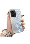 Xiaomi Redmi Note 13 Pro Plus+ 5g Compatible Acrylic Hard Back Panel with Silicone Edges Blue Flower Print Phone Case