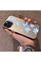 iPhone 15 Pro Compatible Acrylic Hard Back Panel with Silicone Edges Blue Flower Printed Phone Case - 4
