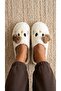 Women's Brown Hello Motif Furry House Slippers 3 cm Byndti̇mjhk01 - 6