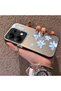Xiaomi Poco M6 Pro 4g Compatible Acrylic Hard Back Panel with Silicone Edges Blue Flower Printed Phone Case - 3