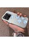 Xiaomi Mi 15t Pro Compatible Acrylic Hard Back Panel Silicone Edged Blue Flower Printed Phone Case - 3