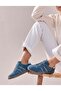 Santano 100% Genuine Leather Blue Suede Lace-Up Women's Sneaker - 2