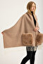 Fur Pocket Fringed Shawl - 3