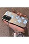 Samsung Galaxy A16 4G/5G Compatible Acrylic Hard Back Panel Silicone Edged Blue Flower Printed Phone Case - 3