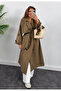 Caramel Button Detailed Oversized Trench Coat - 2Y9476 - 2