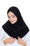 Women's One-Piece Ready-To-Wear Turban Crossed Self-Tied Viscose Headscarf Black - 2