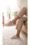 Women's Lilac Hello Motif Furry House Slippers 3 cm Byndti̇mjhk01 - 8