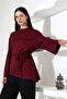Women's Modal Belted Asymmetrical Long Sleeve Tunic
