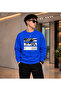 Men's California Good Vibes Palm Tree Printed Crew Neck Casual Regular Fit Sweatshirt