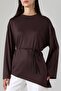 Women's Modal Belted Asymmetrical Long Sleeve Tunic - 2
