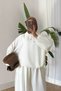 Women's Pantsuit with Pocket Detail and Hooded Two-Piece Set White - 4