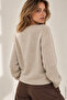 Women's Beige Soft Textured Buttoned Knit Sweater - 5