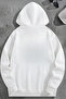 Unisex 3 Thread Cotton White Time Print Loose Fit Sweatshirt Hoodie - 2