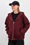 3 Thread Basic Zippered Hooded Oversize Sweatshirt - 7