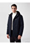 Ozmarka New Season Navy Blue Regular Fit Hooded Men's Puffer Jacket