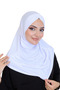 Women's One-Piece Ready-To-Wear Turban Crossed Self-Tied Viscose Headscarf White - 3