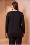 Stone Detailed Plus Size Knitwear Blouse Black - 5