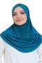 Women's One-Piece Ready-To-Wear Turban Crossed Self-Tied Viscose Headscarf Turquoise