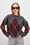 Baklava Patterned Oversize Sweater