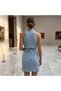 Belted Knitted Patterned Mini Knitwear Dress - 3