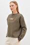 3 Thread Teddy Bear Embroidered Oversize Sweatshirt with Stopper - 4