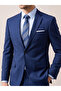Men's Elegant Navy Blue Suit Set – Slim Fit 2-Piece Jacket and Trousers for Formal Occasions - 2