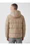 Özmarka New Season Beige Regular Fit Hooded Men's Puffer Jacket - 5