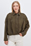 Zippered Polo Neck Suede Bomber Jacket - 7