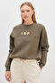3 Thread Teddy Bear Embroidered Oversize Sweatshirt with Stopper