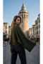 Women's Khaki Bat Sleeve Sweater - 3