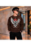 Men's Raven Crow Printed Crew Neck Casual Regular Fit Sweatshirt