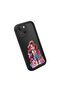 iPhone 14 Plus Compatible Black Silicone Case Cute Cartoon Girl Pattern Shock Absorbing Protective Case with Camera Protection - 3