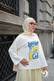 Women's Lemon Pattern Long Sleeve Body Ecru - 3