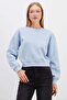 3 Thread Basic Ribbed Crop Sweatshirt