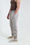 Men's 3 Thread Threaded Jogger Pants with Elastic Cuffs, Lace-Up Waist, Double Pockets, Stone Color Sweatpants - 4