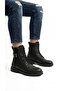 Men's Black Lace-Up Zippered Boots Non-Slip Sole Winter Waterproof Durable Daily Comfortable Combination - 3