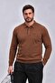 Men's Winter Large Size Pocket Polo Tile Sweatshirt