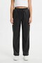 Women's High Waist Elastic and Lace-Up Black Faux Leather Comfortable Stylish Casual Trousers - 3