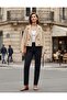 Women's New Season Pleated Buttoned Short Trench Coat Jacket - 3