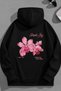 Unisex 3 Thread Cotton Black Simplejoy Print Loose Fit Sweatshirt Hoodie