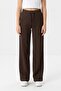 Women's High Waist Ribbed Flexible Wide Leg Drawstring Casual Comfortable Pants