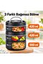 3 Layer Fan 304 Stainless Steel Food Thermos 420+420+550ml with Thermal Insulation Bag Black - 5