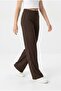 Women's High Waist Ribbed Flexible Wide Leg Drawstring Casual Comfortable Pants - 3