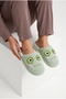 Women's Cute Face Design, Boucle, Plush House Slippers - 5