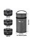 3 Layer Fan 304 Stainless Steel Food Thermos 420+420+550ml with Thermal Insulation Bag Black - 3
