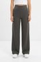 Women's High Waist Pocket Knitted Fabric Loose Leg Casual Pants - 3