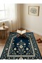 Blue Classic Patterned Digital Print Prayer Rug – Traditional Motif Prayer Mat - 3