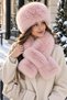 Set of 2 Winter Russian Kalpak Hat and Scarf Set- Russian, Slavic, Kazakh, Comfortable Kalpak and Scarf Set - 2