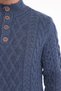 İndigo Men's 80% Wool 20% Acrylic Hair Knit and Diamond Patterned Buttoned Stand Collar Knitwear Sweater Trist-5374 - 6